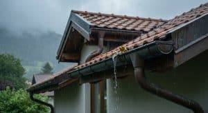 Calhas e caleiras para telhados em zonas de muita chuva