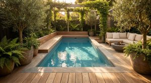 Construção de piscinas para jardins pequenos